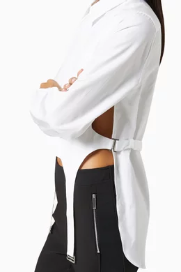 Buy Dion Lee White Garter Bib Shirt in Cotton For Women