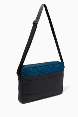 Buy Dupont Blue Messenger Bag in Leather For Men Online