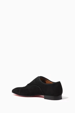 Buy Christian Louboutin Black Alpha Male Oxford Shoes in Veau velours For Men Online Ounass Oman
