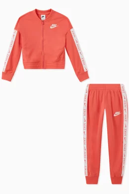 Buy Nike Pink Nike Sportswear Logo Tape Tracksuit in Tricot For Girls Online Ounass Oman