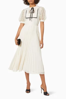 knee length dresses for ladies Self-Portrait Belted Lace Shirt Dress main image 1