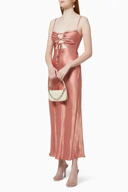 Buy Shona Joy Rose Gold Eloise Midi Dress in Viscose Satin For Women Online  | Ounass Oman