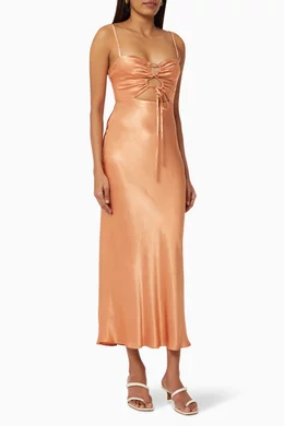 sleeveless floor length lace dress High Slit Sleeveless V Neck White Lace Dress for Wedding -