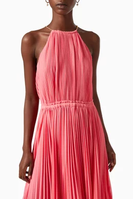michael kors georgette pleated halter dress Pleated Georgette Halter Dress