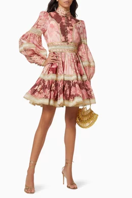 zimmermann concert linen dress Zimmermann Concert Disc Silk-Linen Mini Dress