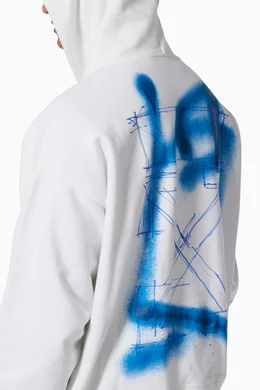 Off White White Spray burnout Hoodie