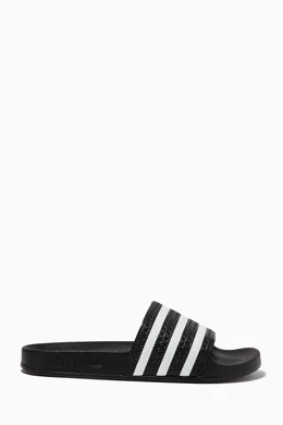 Buy adidas Black Adilette Slide Sandals in Rubber For Boys Online Ounass Oman