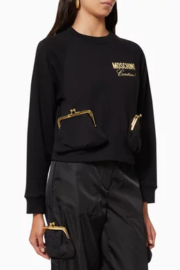 Buy Moschino Black Couture Wars Sweatshirt in Cotton For Women Online Ounass Oman
