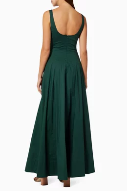green emerald velvet dress STAUD CASSIE DRESS GARDEN GREEN main image 1