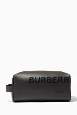 Buy Burberry Color Horseferry Print Travel Pouch in Leather For Men Online Ounass Oman