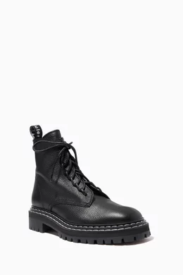 Buy Proenza Schouler Black Lug Sole Combat Boots in Calfskin For Women Online Ounass Oman