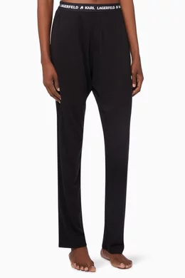 Buy KARL LAGERFELD Black Logo Pyjama Pants For Women Online