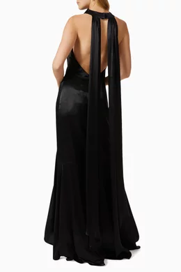 Buy Elliatt Black Barcelona Maxi Dress in Satin For Women Online | Ounass  Oman