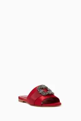 Buy Manolo Blahnik Color Martamod Slides in Satin Online for Women Ounass Oman