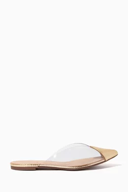 Buy Schutz Color Briane Flat Sandals in Metallic Leather Vinyl For Women Online Ounass Oman
