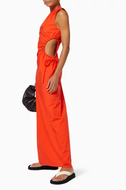 Buy SIR The Label Red Anja Cut Out Dress in Italian Cotton Poplin For Women  Online | Ounass Oman
