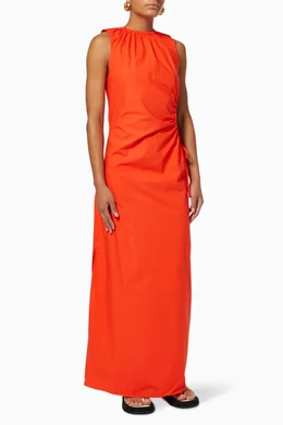 Buy SIR The Label Red Anja Cut Out Dress in Italian Cotton Poplin For Women  Online | Ounass Oman