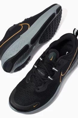Buy Nike Running Black React Miler 2 Sneakers in Textile Mesh For Men Online Ounass Oman