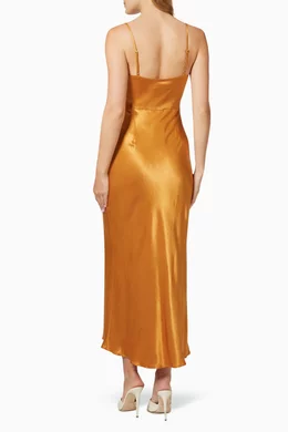 shona joy alma backless midi dress Shona Joy - La Lune Plunged Cross Back Maxi Dress - Blossom