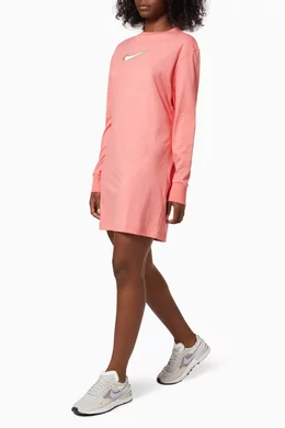 Buy Nike Pink Sportswear Double Swoosh Dress in Jersey For Women Online |  Ounass Oman