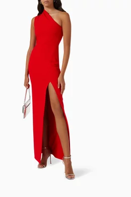 Buy Solace London Red Averie Maxi Dress in Crepe For Women Online Ounass Oman