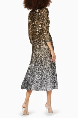 knee length dresses for ladies Zsupply Paulina Sequin Midi Dress main image 1