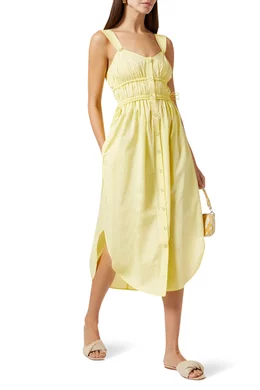 Buy Oroton Yellow Multi Stitched Dress in Cotton For Women Online | Ounass  Oman