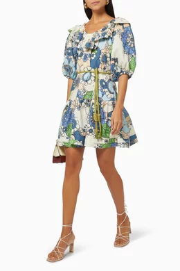alemais farrah ruffle mini dress The Alemais Farrah Ruffle Mini Dress in Blue has us falling for sweet  silhouettes in a vintage inspired floral. Our Nedlands boutique is open  today from 9:30am to 5:30pm Shop with us