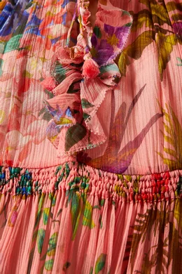 Buy Zimmermann Pink Tropicana Lantern Midi Dress in Silk For Women Online |  Ounass Oman