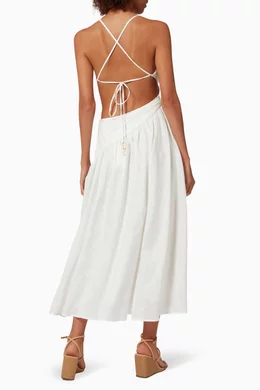 zimmermann tropicana asymmetric open back dress Zimmermann - Tropicana Asymmetric Dress - Khaki Floral