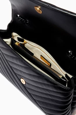Buy Tory Burch Black Kira Chevron Convertible Shoulder Bag in - Main Image
