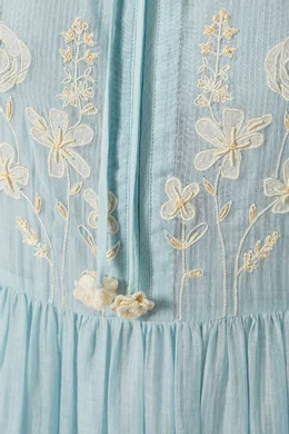 Buy Aekatri Blue Noemi Maxi Dress in Cotton Silk Blend For Women Online |  Ounass Oman