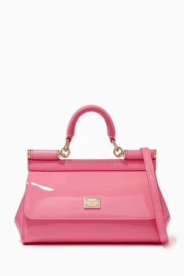 Buy Dolce & Gabbana Pink Miss Sicily Top Handle Bag in Patent