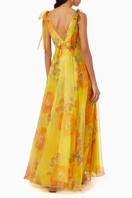 staud dandelion chiffon maxi dress Buy Staud Yellow Dandelion California Poppy Dress in Organza For Women  Online