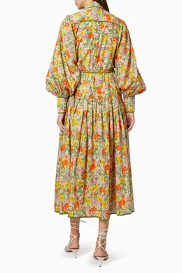 Buy ALEMAIS Neutral Cabana Midi Shirt Dress in Cotton For Women Online |  Ounass Oman