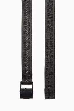 Buy Off-White Black Mini Classic Industrial Belt in Jacquard  display picture 3