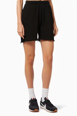 Buy Good American Black Raw Hem Sweat Shorts For Women Online Ounass Oman