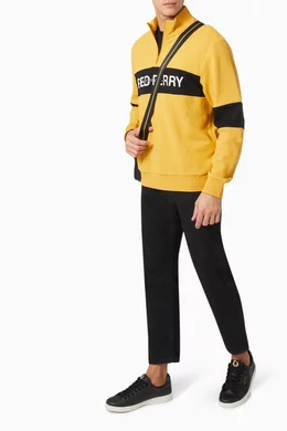 Buy Fred Perry Gold Contrast Panel Track Shirt in Cotton Pique For Men Online Ounass Oman