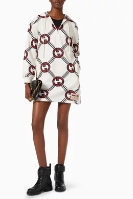 Buy Gucci Neutral Interlocking G Hoodie Dress in Technical Jersey