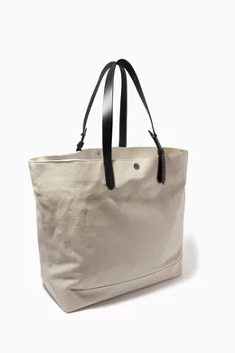 Canvas Tote Bag With Leather Handles Dunhill Logo Nylon Canvas