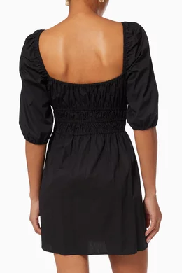 faithfull the brand marinelli mini dress FAITHFULL Marinelli Mini Dress in Plain Black
