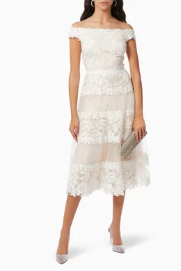adriane floral embroidered tea-length dress 20s Embroidered Mesh Dress | XS main image 1