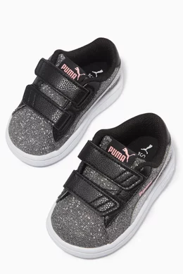 Buy Puma Color Smash V2 Velcro Sneakers in Glitter Faux Leather For Kids Online Ounass Oman