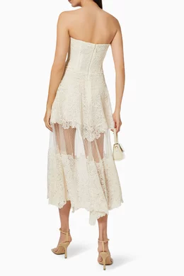 jonathan simkhai grommet lariat lace bustier midi dress Jonathan Simkhai Ruth Lace Bustier Midi Dress