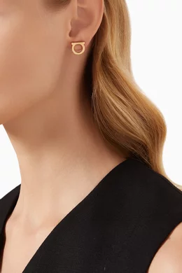 Buy Ferragamo Gold Gancini Earrings in Gold plated Brass For Women Online Ounass Oman