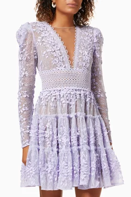 Buy Bronx and Banco Purple Megan Mini Dress in Embroidered Mesh For Women  Online | Ounass Oman