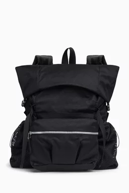 【BOTTEGA VENETA】Woven Jacquard Nylon Rider Backpack BLACK Buy Bottega Veneta Black Backpack in Jacquard Nylon For Men