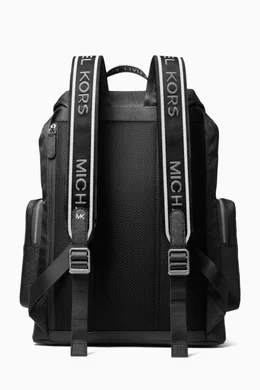 Buy Michael Kors Black Kent Sport Backpack in Nylon Logo  display picture 2