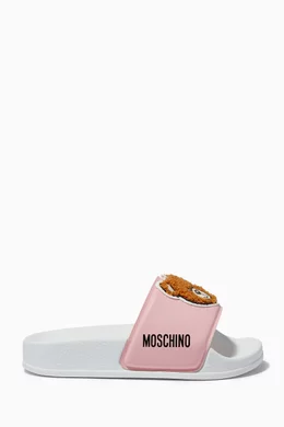 Buy Moschino Pink Teddy Bear Slide Sandals Online for Girls Ounass Oman