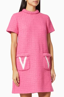 valentino pink tweed dress Valentino Pink Tweed Tank Dress Valentino